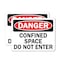 Signmission 7 in H x 10 in W, Plastic, Rectangle, Confined Space Do Not Enter OS-2PACK-DS-P-710-L-19286 - alternate 1